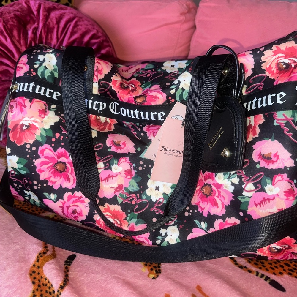 NWT Juicy couture pink rose duffle bag